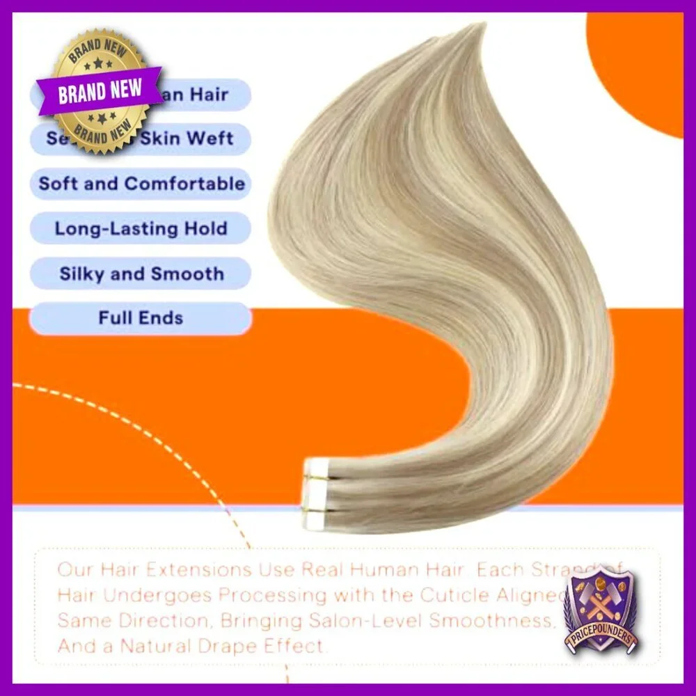 18 Inch Remy Human Hair Tape-In Extensions 20 Pieces 50 Grams